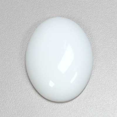 Plastic Flat Back Opaque Cabochon - Oval 40x30MM CHALKWHITE