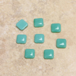 Glass Low Dome Cabochon Opaque - Square Antique 06x6MM TURQUOISE