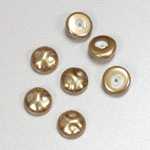 Glass Cabochon Baroque Top Pearl Dipped - Round 10MM LT BROWN