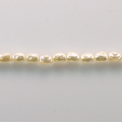 Czech Glass Pearl Bead - Freshwater Oval 6x4MM OFF WHITE 70401