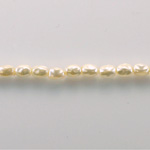 Czech Glass Pearl Bead - Freshwater Oval 6x4MM OFF WHITE 70401