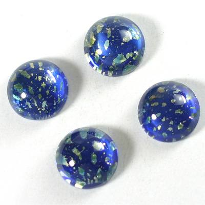 Glass Medium Dome Lampwork Cabochon - Round 15MM COLOR OPAL BLUE (0396)