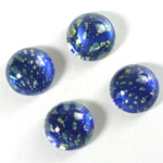 Glass Medium Dome Lampwork Cabochon - Round 15MM COLOR OPAL BLUE (0396)