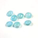 Glass Point Back Buff Top Stone Opaque Doublet - Round 30SS AQUA MOONSTONE
