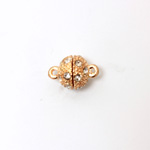 Magnetic Rhinestone Clasp - Round 8MM CRYSTAL ROSE GOLD