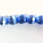 Fiber Optic Synthetic Cat's Eye Bead - Round Faceted 10MM CAT'S EYE LT BLUE