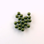Czech Glass Pearl No-Hole Ball - 3MM HUNTER GREEN 70958
