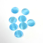 Fiber-Optic Flat Back Stone with Faceted Top and Table - Round 07MM CAT'S EYE AQUA