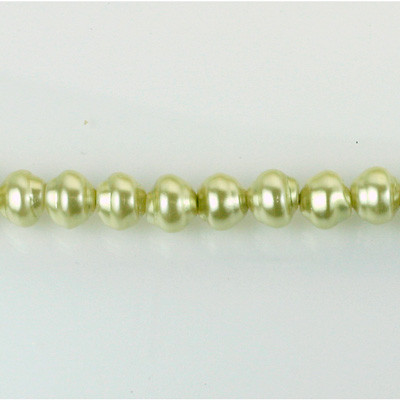 Czech Glass Pearl Bead - Snail Shell 06MM LT OLIVE 70457