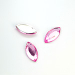 Plastic Flat Back Foiled Rose Cut Rhinestone - Navette 15x7MM ROSE