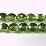 Czech Glass Fire Polish Bead - Round 10MM 1/2 Coated CRYSTAL/OLIVE