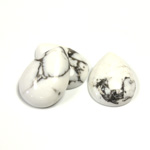Gemstone Cabochon - Pear 18x13MM WHITE HOWLITE