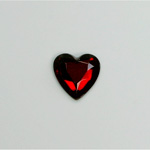 Glass Flat Back Rose Cut Fancy Foiled Stone  - Heart 12x11MM RUBY