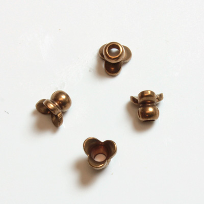 Brass Machine Made Bead Cap Petal 03.5MM RAW BRASS