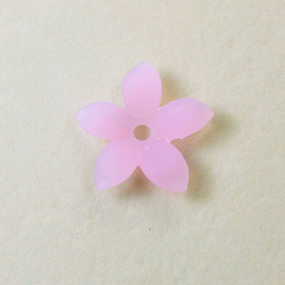 Plastic Flower with Center Hole - 5-Petal Star 18MM MATTE ROSE