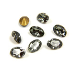 Swarovski Crystal Foiled Point Back Tin Table Cut (TTC) Fancy Stone - Oval 06x4MM BLACK DIAMOND
