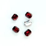 Plastic Point Back Foiled Stone - Cushion Octagon 08x6MM RUBY