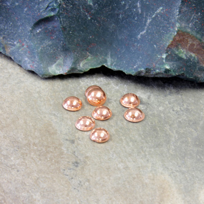 Plastic Flat Back Metalized Cabochon - Round 04MM COPPER