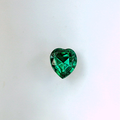 Glass Point Back Foiled Tin Table Cut (TTC) Stone - Heart 06x5MM EMERALD