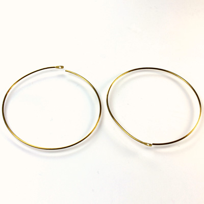 Brass Earwire Hoop 1.5  inch RAW BRASS