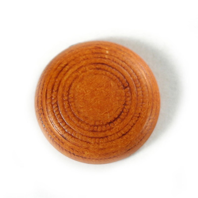 Plastic Flat Back Engraved Cabochon - Round 29MM INDOCHINE LIGHT BROWN