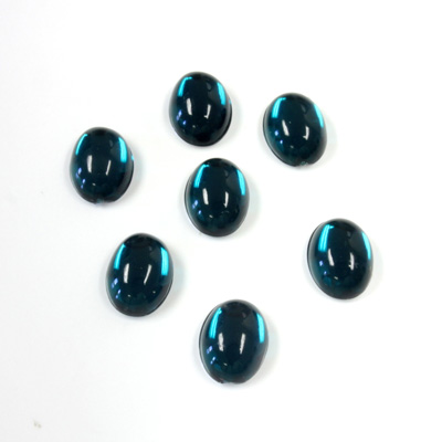 Plastic Flat Back Foiled Cabochon - Oval 08x6MM EMERALD