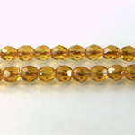 Czech Glass Fire Polish Bead - Round 06MM TOPAZ COPPER LINE