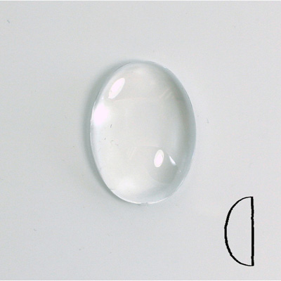 Plastic Flat Back Transparent Unfoiled Cabochon - Oval 25x18MM CRYSTAL