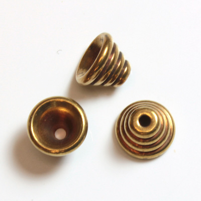 Brass Bead - Lead Safe Machine Made Bead Cap Beehive 05MM RAW BRASS