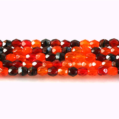 Czech Glass Fire Polish Bead - Round 04MM RED MIX