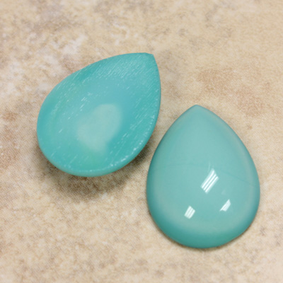 Glass Medium Dome Cabochon - Pear 25x18MM TURQUOISE