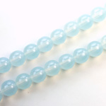 Czech Pressed Glass Bead - Smooth Round 08MM COATED BLUE LACE