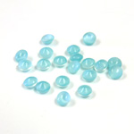 Glass Point Back Buff Top Stone Opaque Doublet - Round 16SS AQUA MOONSTONE