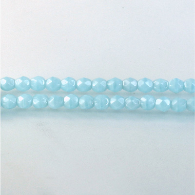 Czech Glass Fire Polish Bead - Round 04MM MOONSTONE AQUA