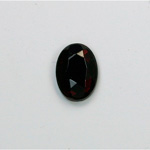 Glass Flat Back Rose Cut Faceted Foiled Stone - Oval 14x10MM GARNET