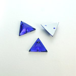 Plastic Flat Back 2-Hole Foiled Sew-On Stone - Triangle 13x13MM COBALT