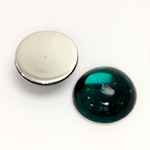 Plastic Flat Back Foiled Cabochon - Round 18MM EMERALD