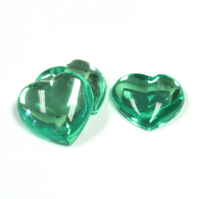 Plastic Flat Back Foiled Cabochon - Heart 18.5MM PERIDOT