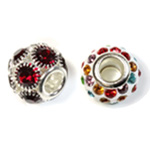 Large Hole Rhinestone Pave Beads