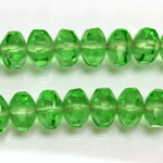 Czech Glass Fire Polished Bead - Rondelle Disc 8x6MM PERIDOT