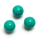Plastic Bead - Opaque Color Smooth Round 16MM BRIGHT GREEN TURQUOISE