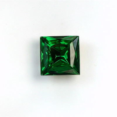 Glass Point Back Foiled Tin Table Cut (TTC) Stone - Square 10x10MM EMERALD