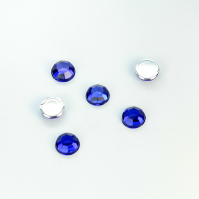 Plastic Flat Back Foiled Chaton Rose - Round 30SS SAPPHIRE