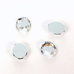 Plastic Flat Back Foiled Rose Cut Rhinestone - Oval 12x10MM CRYSTAL