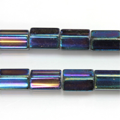 Czech Glass Fire Polished Bead - Atlas 12x8MM IRIS BLUE