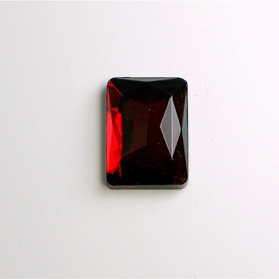 Glass Flat Back Foiled Rauten Rose - Cushion 18x13MM RUBY