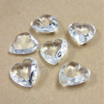 Glass Point Back Tin Table Cut (TTC) Unfoiled - Heart Shape 15x14MM CRYSTAL