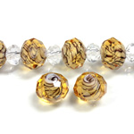 Chinese Cut Crystal Bead - Rondelle 08x10MM LEOPARD LIGHT YELLOW