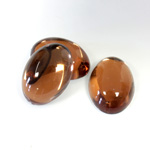 Plastic Flat Back Foiled Cabochon - Oval 18x13MM SMOKE TOPAZ