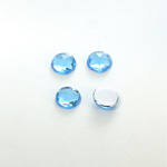 Plastic Flat Back Foiled Rauten Rose Rhinestone - Round 08MM LT SAPPHIRE